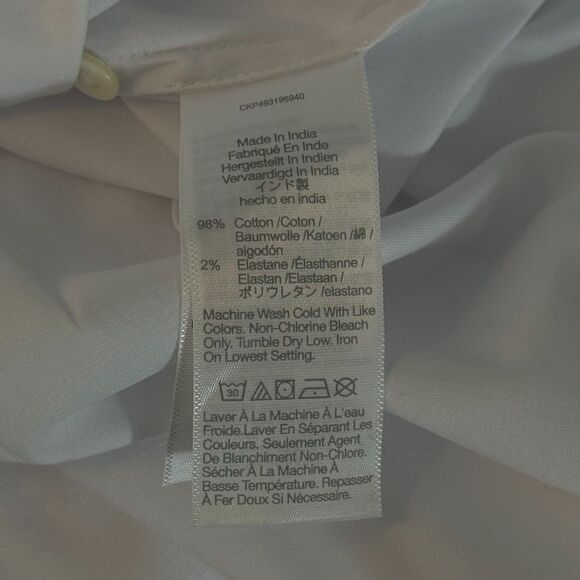 MADEWELL V-Neck Long-Sleeve Top XS White Stretch Silky Cotton NWT B69 - Picture 6 of 7